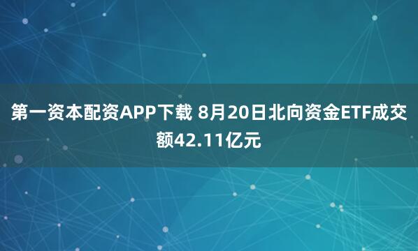 第一资本配资APP下载 8月20日北向资金ETF成交额42.11亿元