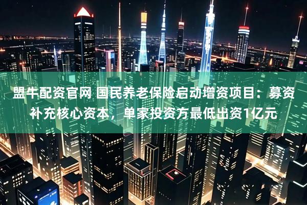 盟牛配资官网 国民养老保险启动增资项目：募资补充核心资本，单家投资方最低出资1亿元