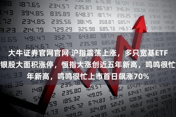 大牛证券官网官网 沪指震荡上涨，多只宽基ETF成交再刷天量，金银股大面积涨停，恒指大涨创近五年新高，鸣鸣很忙上市首日飙涨70%
