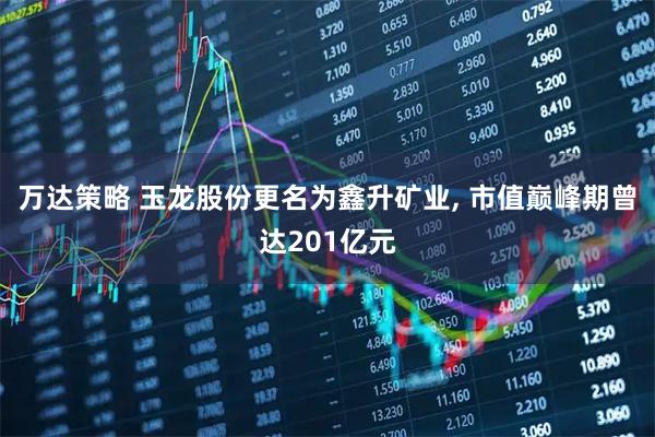 万达策略 玉龙股份更名为鑫升矿业, 市值巅峰期曾达201亿元